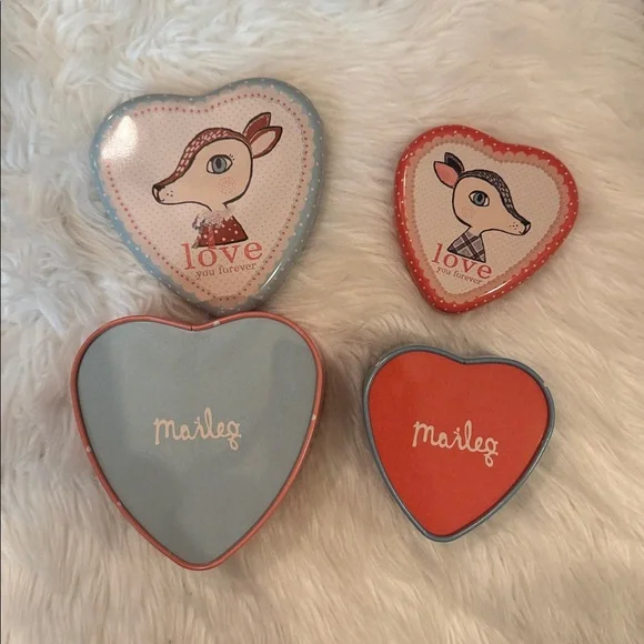 EUC Maileg Heart-Shaped Tin Boxes with Deer Design! - Picture 5 of 9